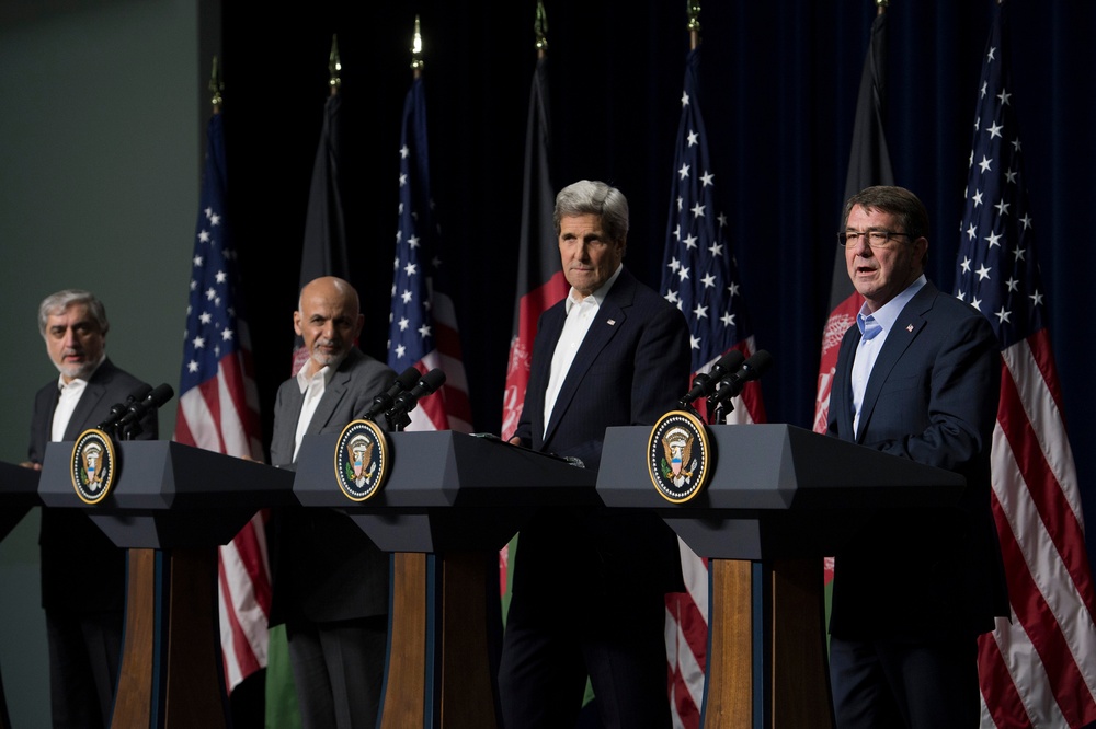 Defense Secretary Ash Carter Meets with Afghan Leaders at Camp David