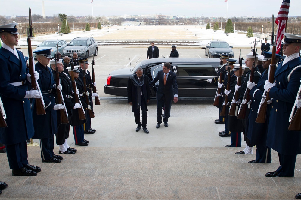 Defense Secretary Greets Djiboutian Counterpart at Pentagon