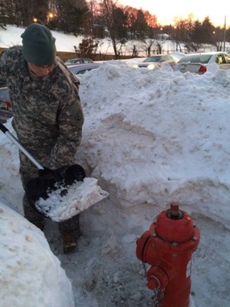 Massachusetts National Guard Soldiers Assist with Snow Removal After Historic Blizzards