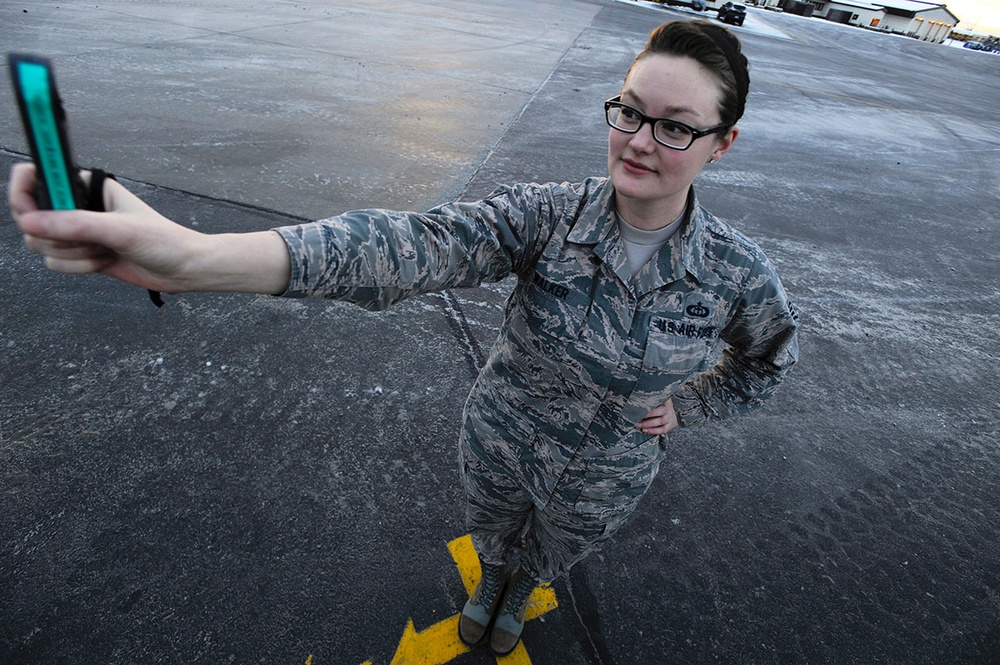 Air Force Weather Forecaster Measures Wind and Temperature at Alaskan Airfield