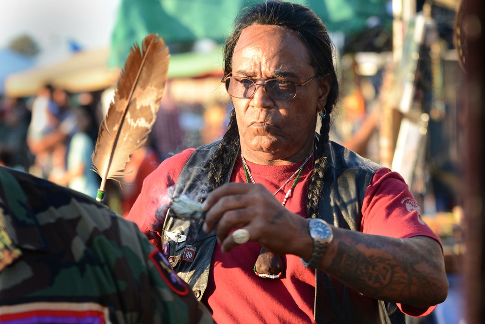 Vietnam Vet Performs Spiritual Cleansing at Native American Pow Wow