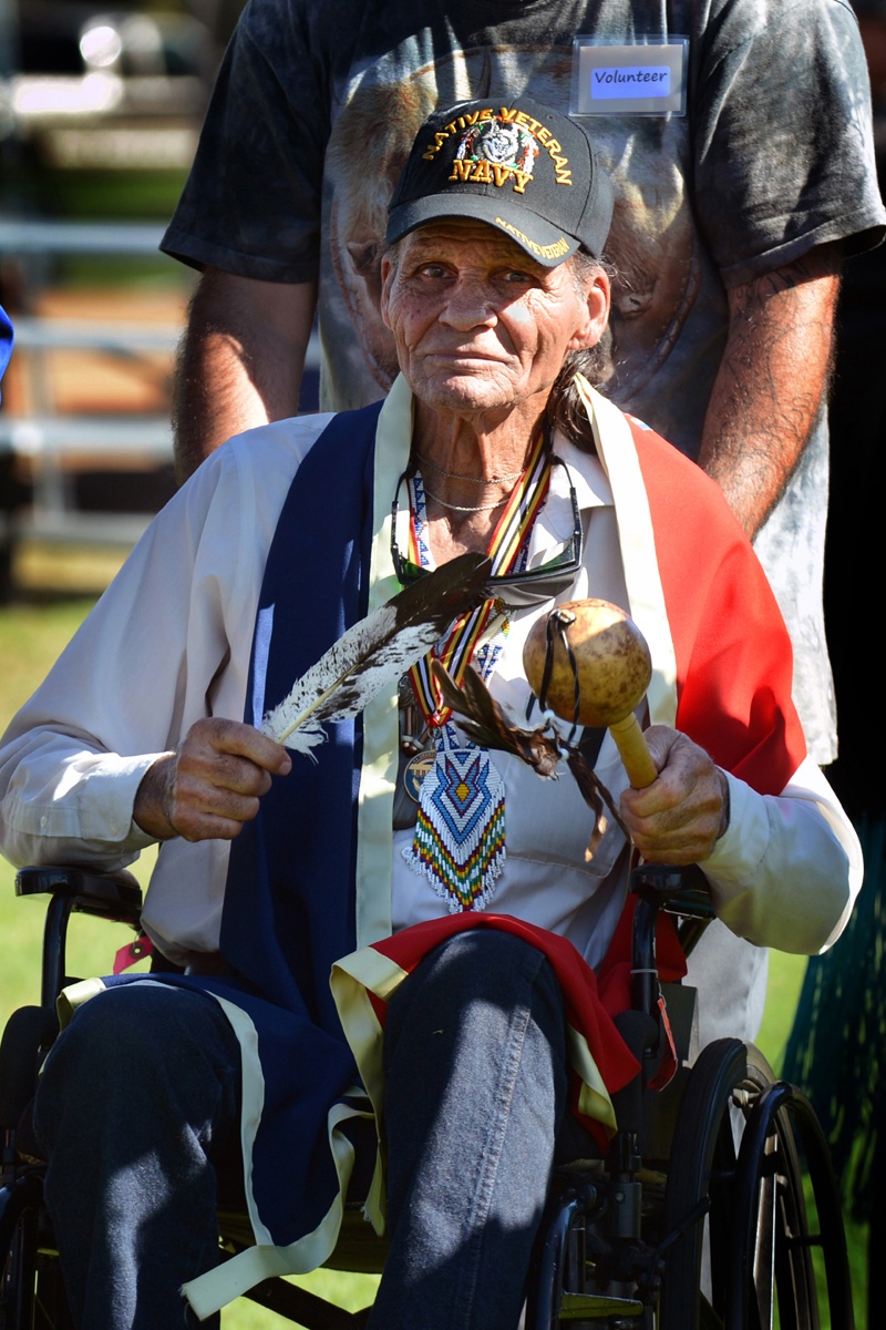 Native American Veteran Participates in Pow Wow Festivities