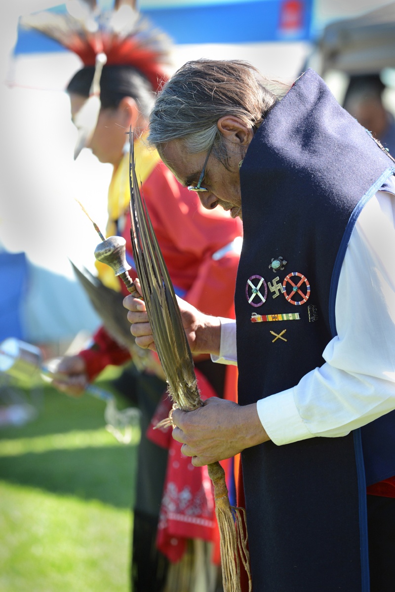 Native American Vietnam Veteran Performs Gourd Dance at Pow Wow