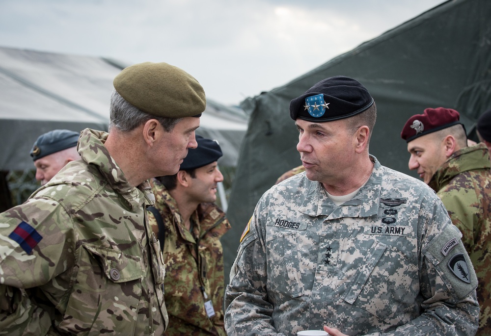 U.S. and NATO Commanders Meet at Military Exercise