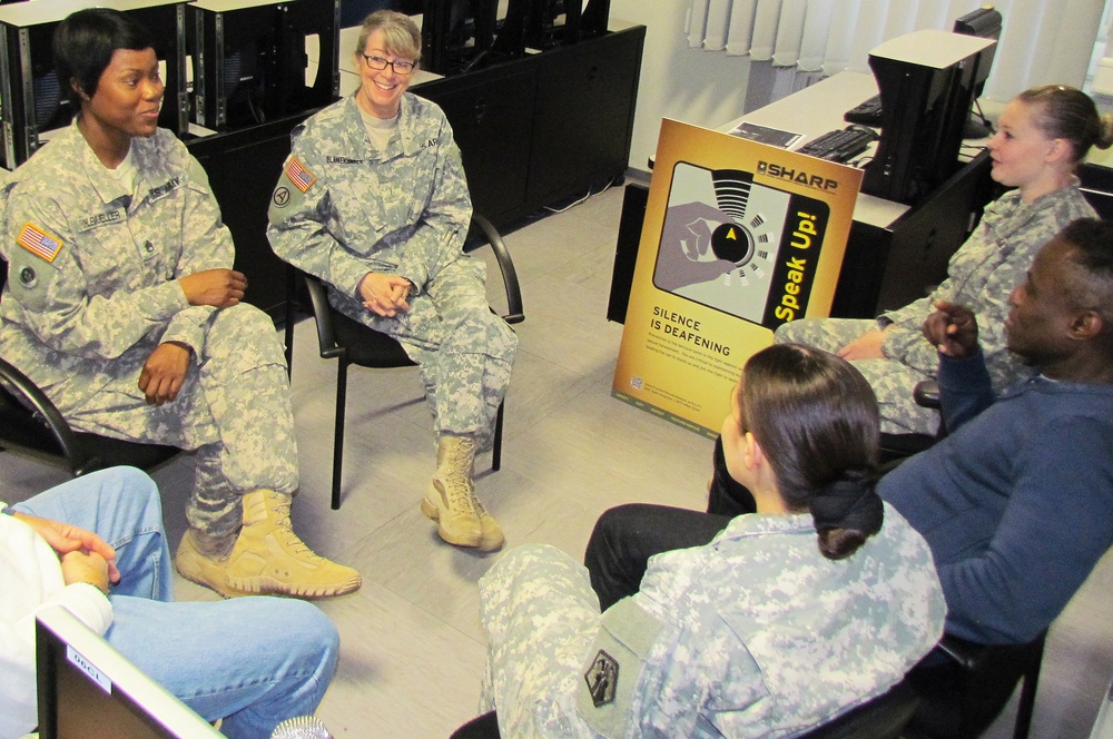 Army Chief Warrant Officer Meets with Sexual Harassment/Assault Response Team in Germany