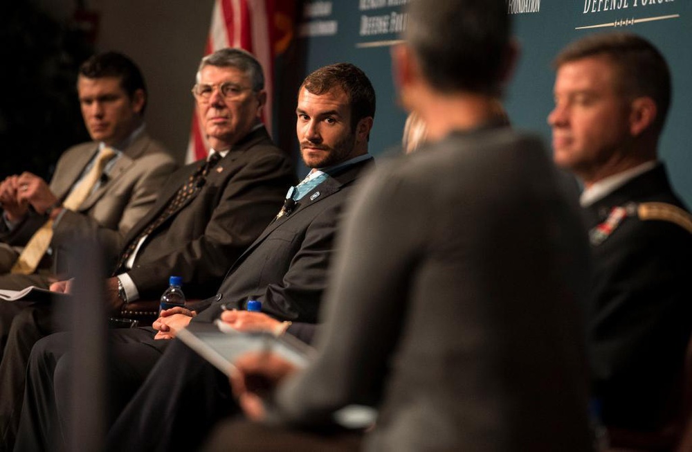 Medal of Honor Recipient Giunta Speaks at Reagan Defense Forum