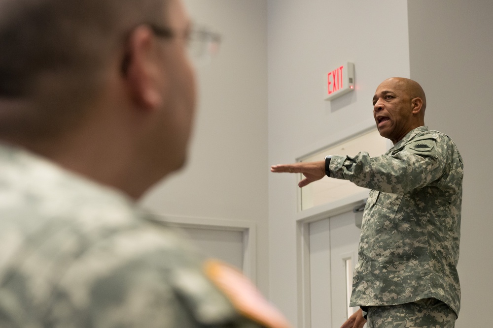 California National Guard Senior Enlisted Advisor Addresses Soldiers