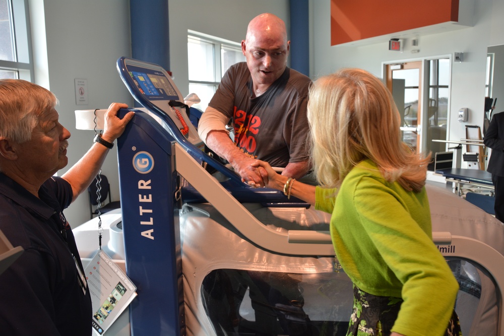 Dr. Jill Biden Honors Injured Marine Corps Pilot During Visit to Rehabilitation Center