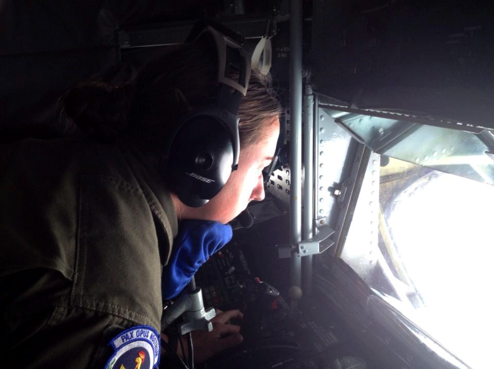 Air Force Airman Refuels Stratotanker in Aerial Operation