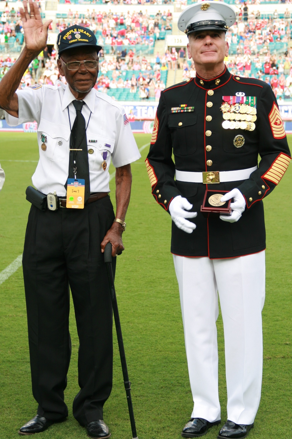 Veterans Honored at World Cup Soccer Match