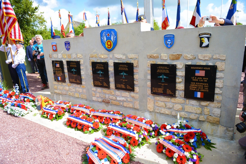 Commemorating D-Day: Wreaths Honor Fallen Paratroopers and Aircrews in Picauville, France
