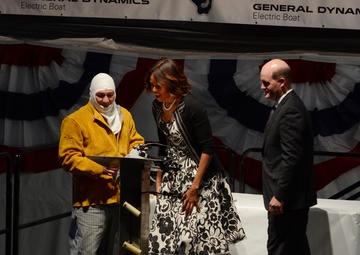 First Lady, Sailors Celebrate Keel Laying for New Submarine