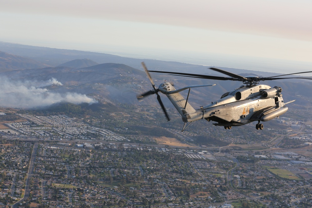 Marine Aircraft Assist in Fighting California Wildfires
