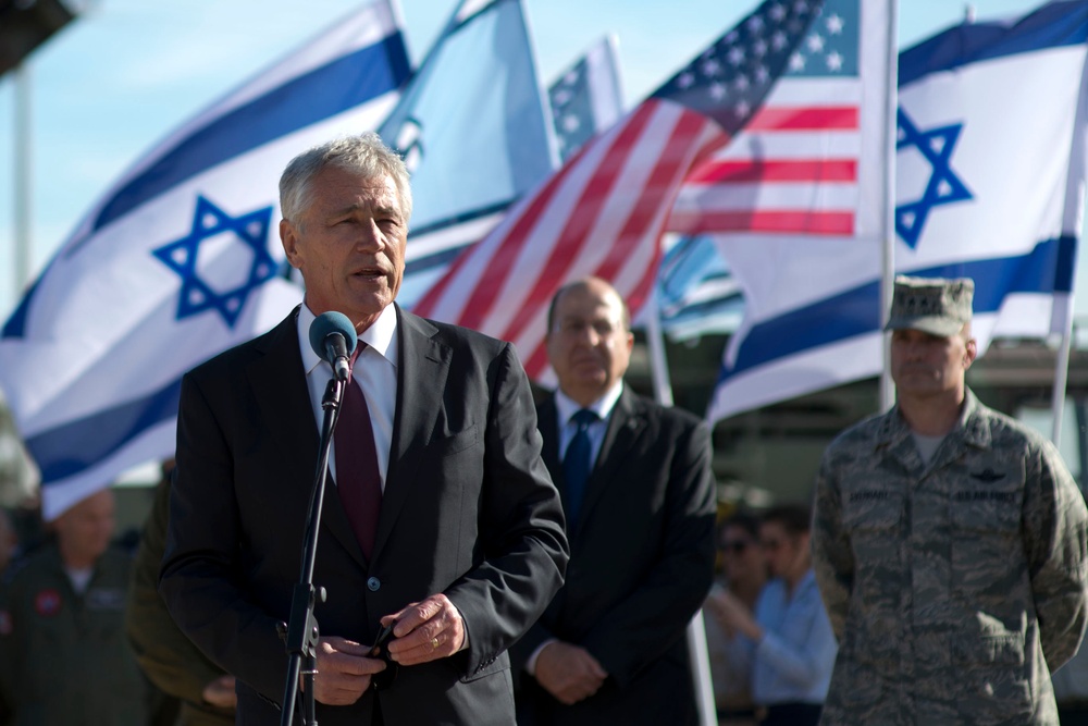 Hagel Visits U.S. and Israeli Troops During Joint Military Exercise in Israel