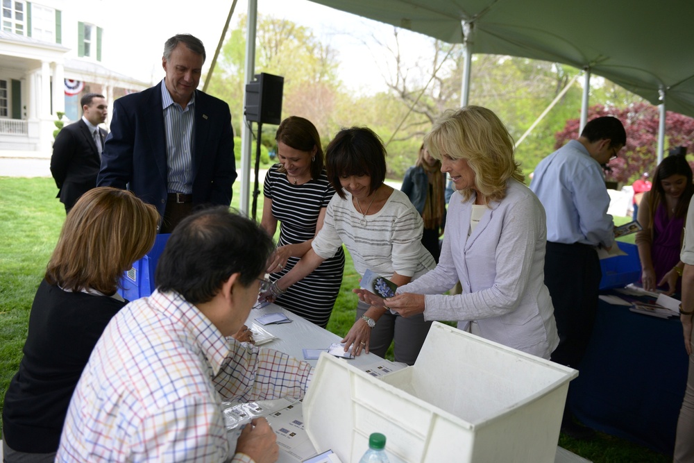 Dr. Jill Biden Leads Volunteers in Assembling Mother's Day Care Packages at Vice Presidential Residence