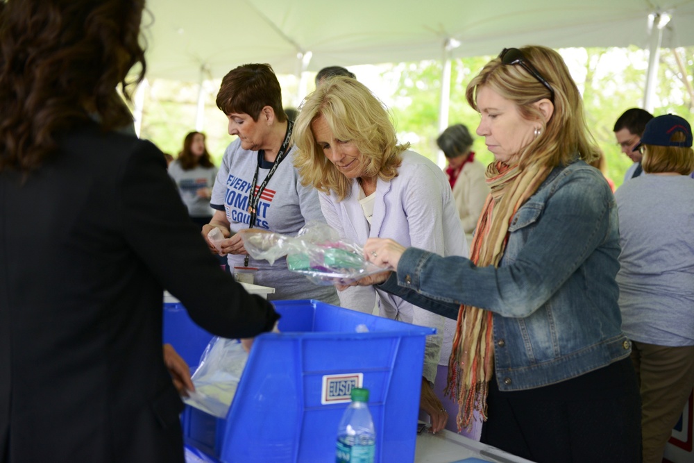 Dr. Jill Biden Joins Volunteers to Assemble Mother's Day Care Packages