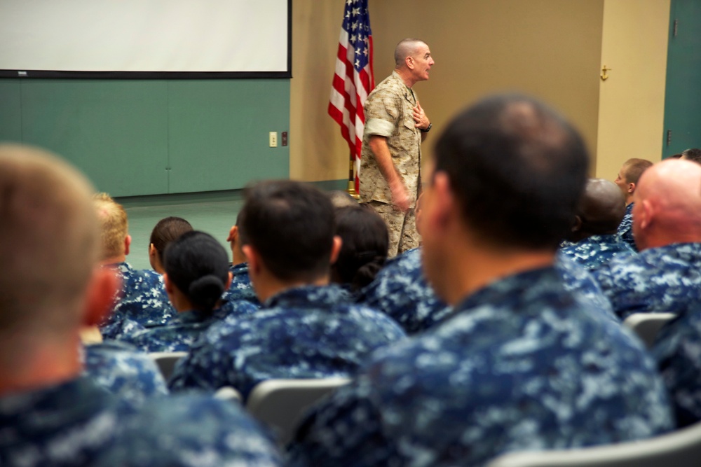 Senior Enlisted Advisor Visits Naval Station, Discusses Transition Support
