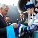Mongolian Woman Welcomes U.S. Defense Secretary to Ulaanbaatar