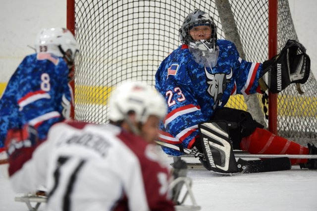 Army Staff Sgt. Jen Lee Serves as Backup Goalie for U.S. Sled Hockey Team at 2014 Paralympics