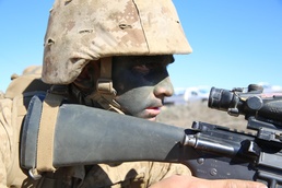 Marine Recruit Trains for Security Duties at Edson Range