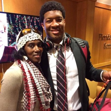 Army Spc. T'Ola Winston Poses with Cousin Jameis Winston After FSU Victory