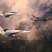U.S. Marine Corps F-18 Hornets Escort F-35 Lightning II to Eglin Air Force Base