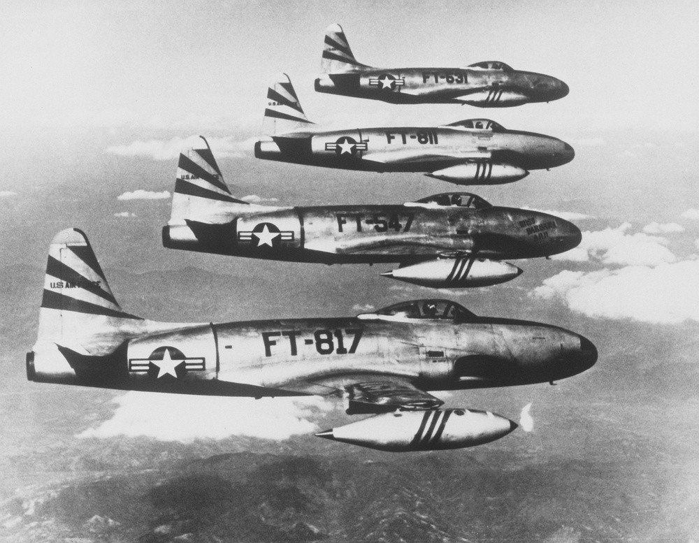 First-Generation Jet Fighters Return from Korean Missions