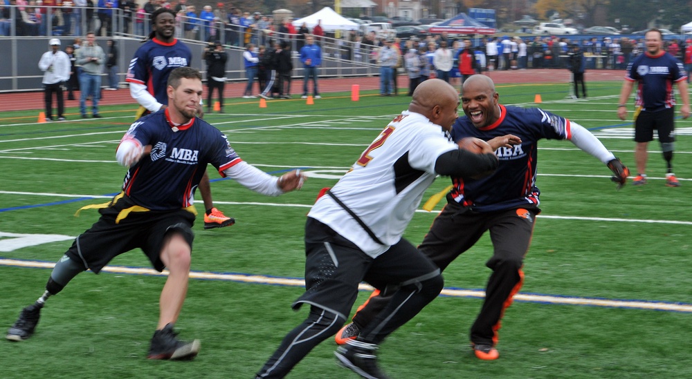 Amputee Player Rushes to Yank Flag from Former NFL Stars in Charity Game
