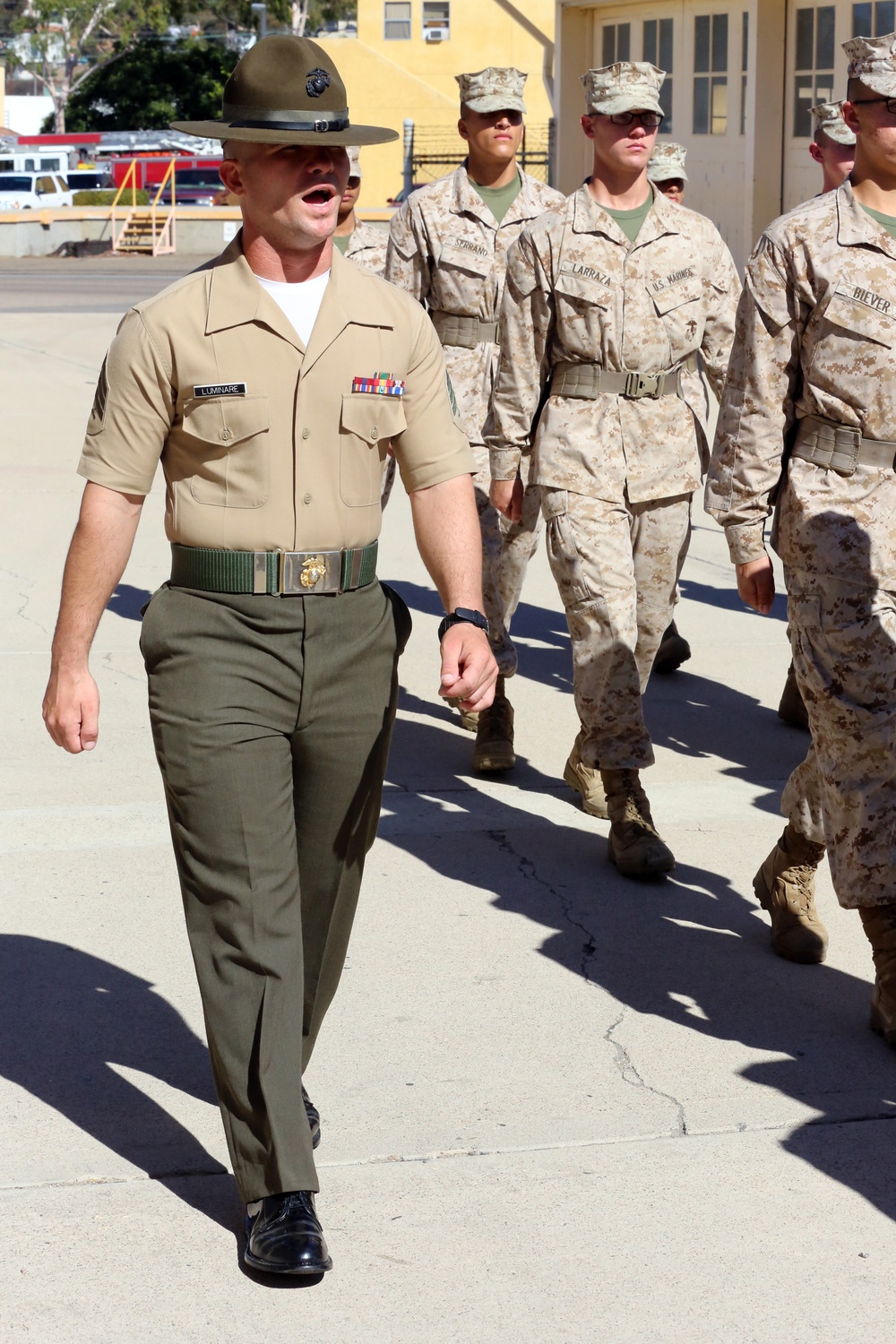 Romanian-Born Marine Sergeant Leads Platoon at San Diego Depot