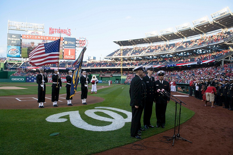 U.S. Navy Band Sea Chanters Perform National Anthem at Nationals-Braves Game