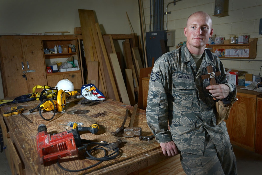 Air Force Airman Crafts Cross, Builds Playground in Thailand