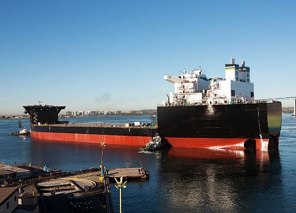 Navy's New Mobile Landing Platform Ship Montford Point Launched in San Diego