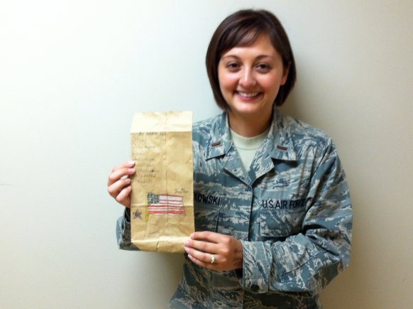 Air Force Officer Reunited with Childhood Craft Project at Military Hospital