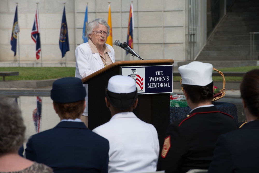 Retired Air Force General Wilma Vaught Speaks at Women in Military Memorial Ceremony