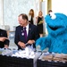 USO President Discusses Care Packages with Congressman, Cookie Monster