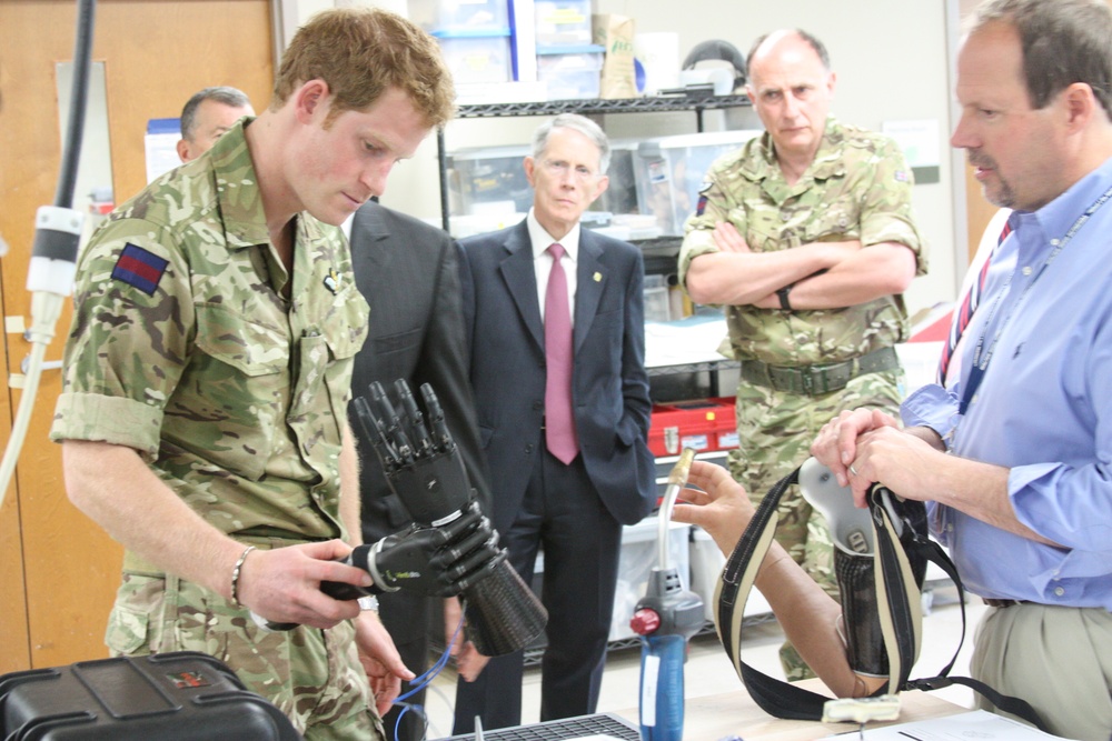 Prince Harry Visits Prosthetic Lab, Examines Artificial Limbs