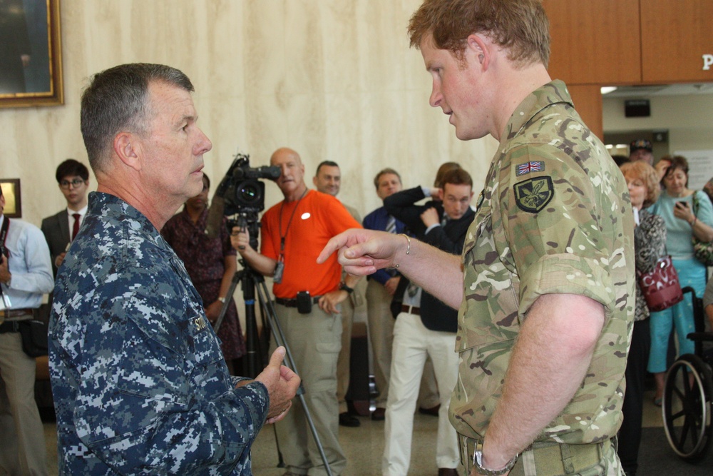 Prince Harry Visits Walter Reed National Military Medical Center