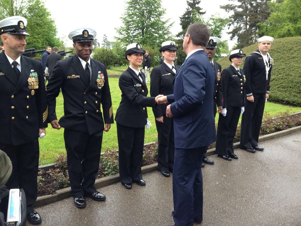Deputy Defense Secretary Honors Sailors at European Command Change of Command