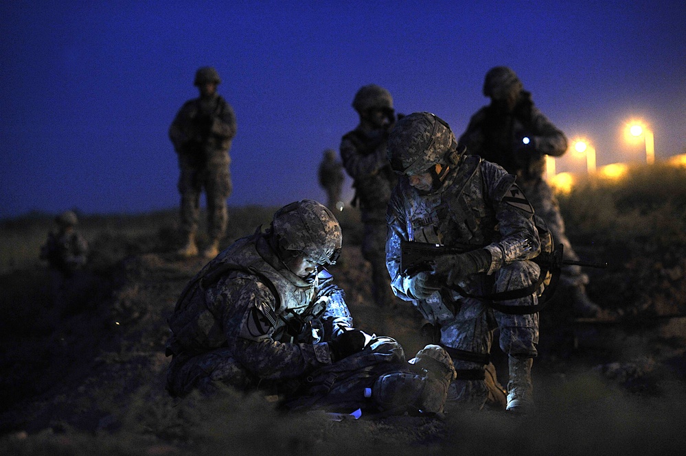 Army Officers Update Security Maps at Joint Base Balad in Iraq