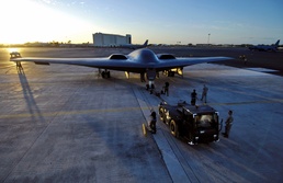 B-2 Spirit Bomber Towed to Parking Spot at Hickam Air Force Base