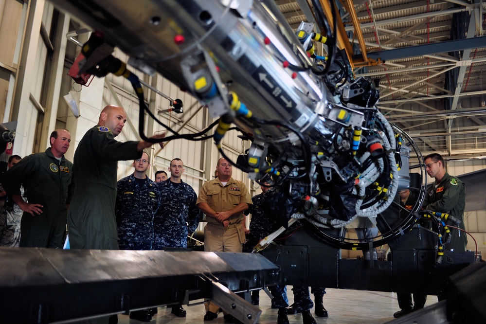 Air Force Officer Discusses Nuclear Capabilities with Navy Reservists