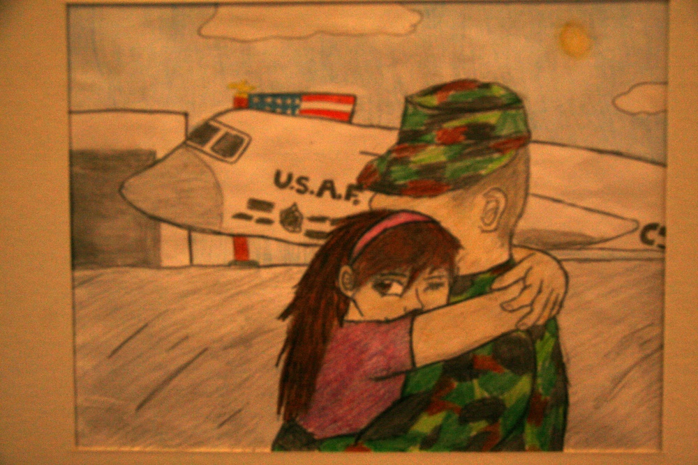 High School Junior's Drawing Honors Military Father's Homecoming