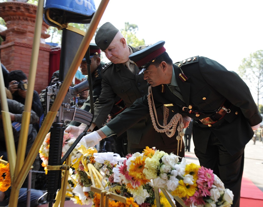 U.S. and Nepalese Officers Commemorate Peacekeeping Exercise in Nepal