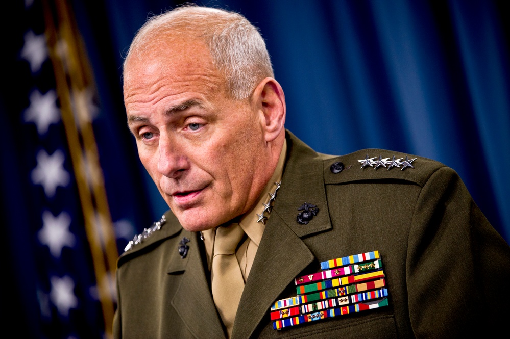 Marine Corps Gen. John F. Kelly Holds News Conference at Pentagon