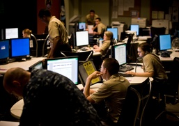 Navy Cyber Defense Sailors Monitor U.S. Networks