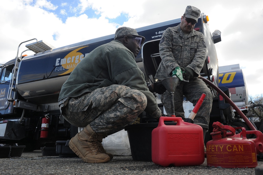 National Guard Troops Provide Fuel Support During Hurricane Sandy Response