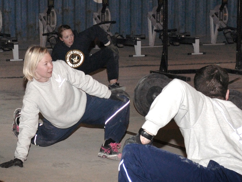 Air Force Captain Leads Early Morning Workout for Troops in Afghanistan