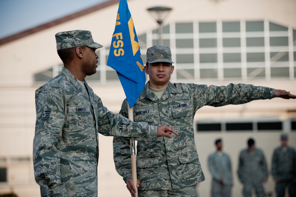 Air Force Instructor Drills Airman at Yokota Air Base