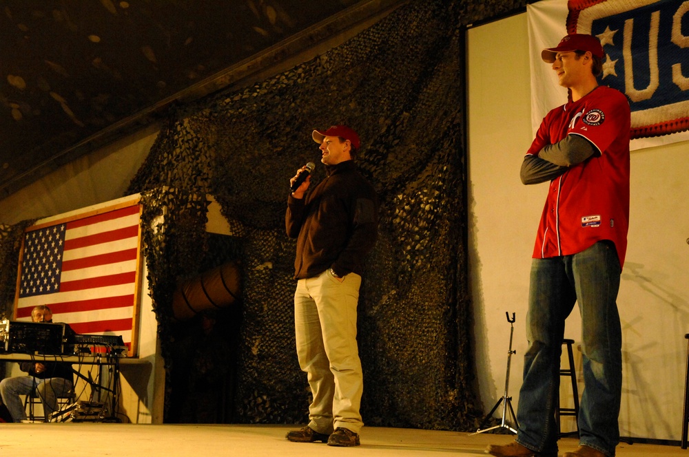 NHL Player Matt Hendricks Entertains U.S. Troops at Bagram Airfield