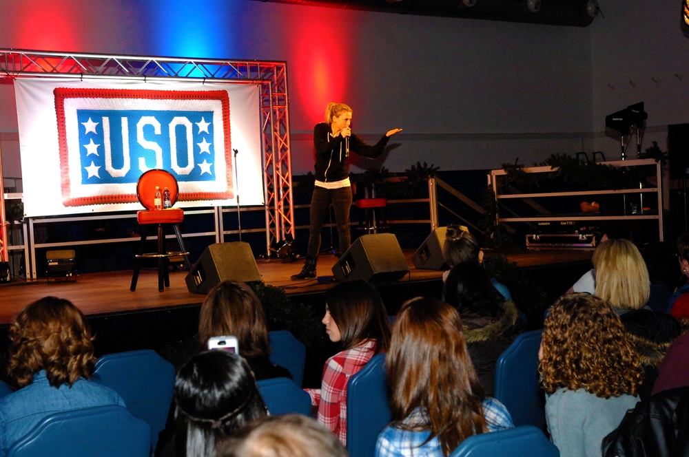 Comedian Iliza Shlesinger Entertains Troops at USO Holiday Tour in Germany